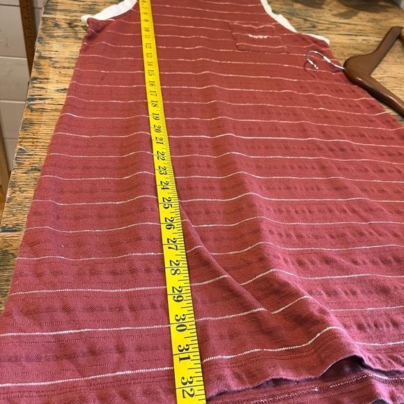 Roxy Striped Sleeveless Crew Neck T-Shirt Burnt Orange White size S - Picture 4 of 9